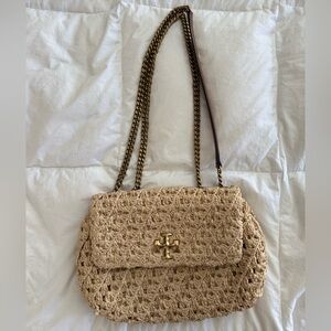 Tory Burch Tan Shoulder Bag with Woven Texture